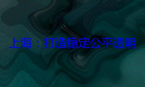境稳定公平透上海打造明的营商环
